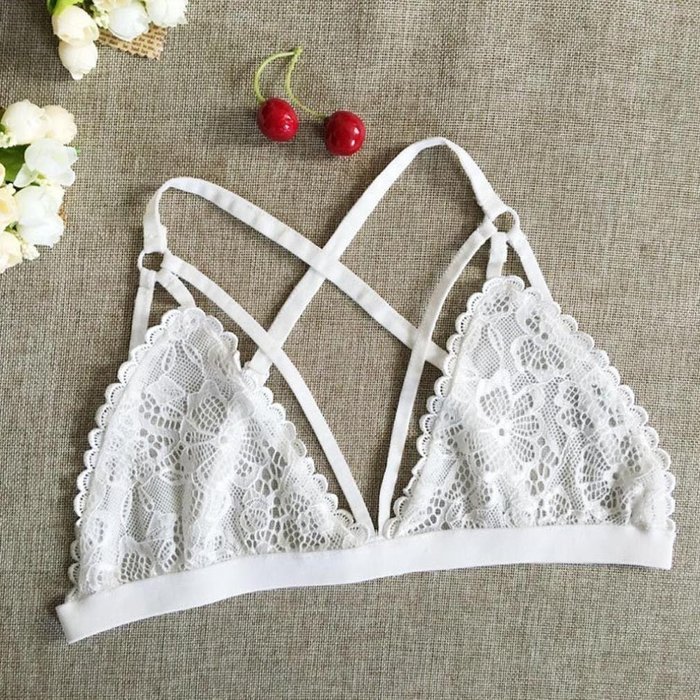 PHOTNO Women Lace Floral Bralette Bralet Bra Bustier Crop Top Cami Unpadded Tank N30