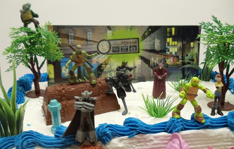 Teenage Mutant Ninja Turtles 25 Piece Birthday Cake Topper Set Featuring Sensei Splinter, Donatello, Leonardo,... N7