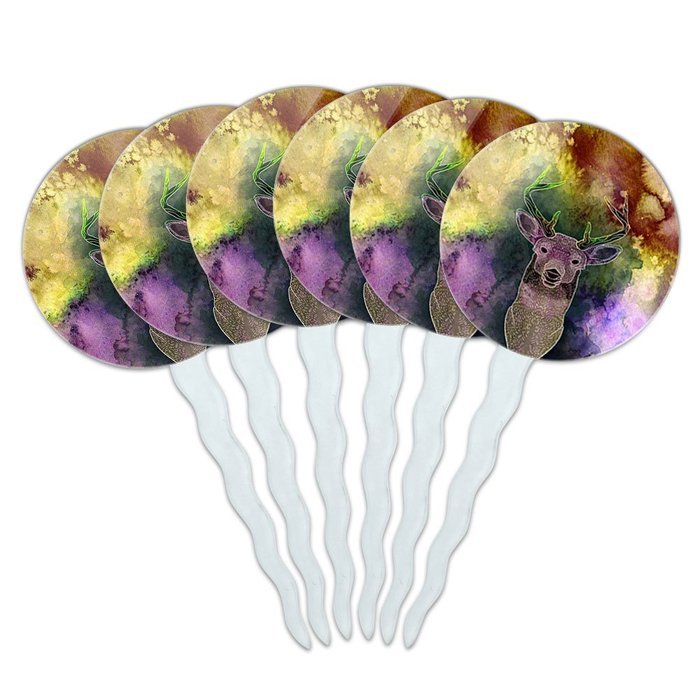 Set of 6 Cupcake Picks Toppers Decoration Animals - Sloth Face N31
