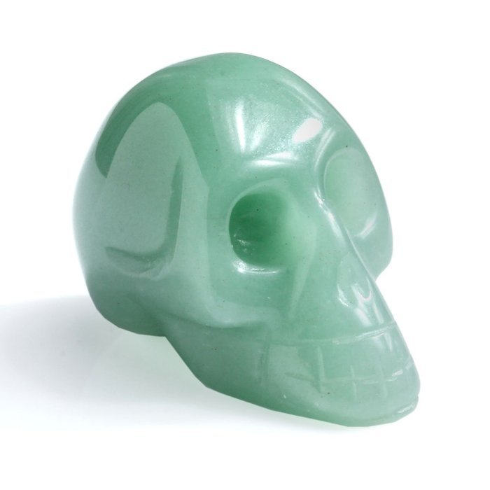JOVIVI Hand Carved Natural Gemstone Healing Reiki Skull Head Statue Figurine 1.5 inches w/Box (Turquoise) N20