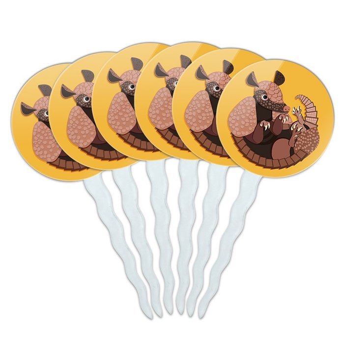 Set of 6 Cupcake Picks Toppers Decoration Animals - Sloth Face N37