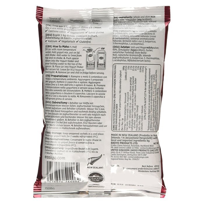 Easiyo Raspberries & Cream Yogurt 240g N2