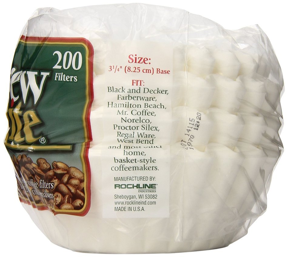 Brew Rite Basket Coffee Filters, 8-12 Cup, White Paper, 200-Count Bags (Pack of 12) N2
