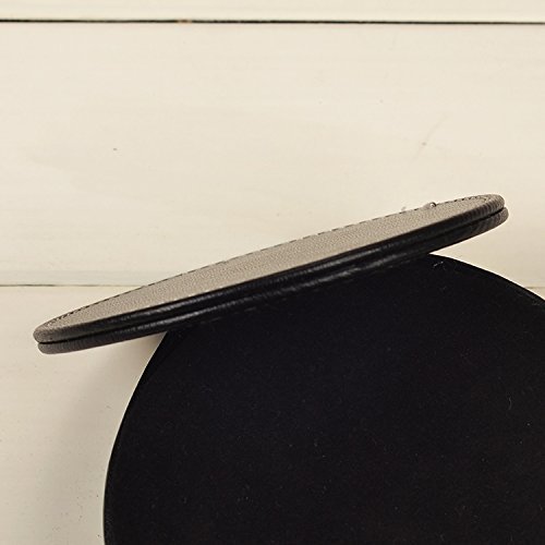 Figella Set of 6pcs Round Coffee Cup Mat PU Leather Placemat Coasters Cup Mats with Holder for Home Decoration... N7