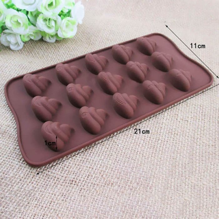Zeroyoyo Emoji Poop Face Silicone Mold For Cake Chocoloate Candy Biscuit Ice Baking N5
