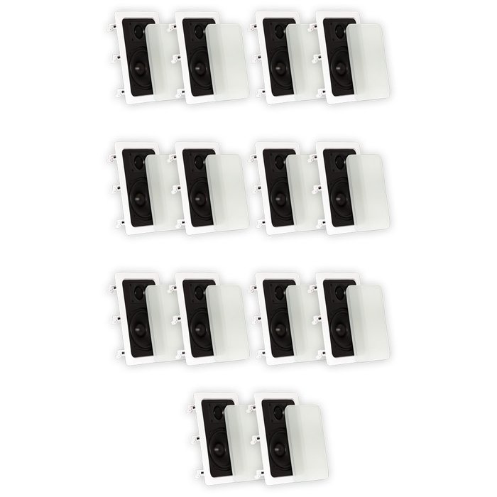 Theater Solutions TS50W In Wall Speakers Surround Sound Home Theater 7 Pair Pack