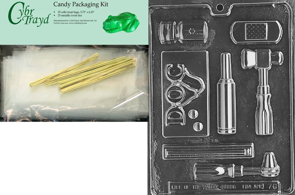 Cybrtrayd J076 Doctor's Kit Chocolate Candy Mold with Exclusive Cybrtrayd Copyrighted Chocolate Molding Instructions N6