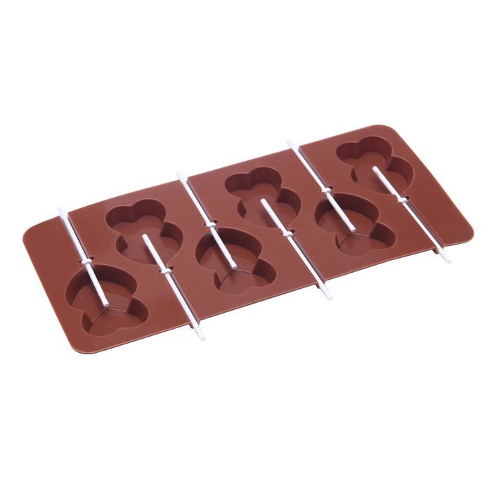 eGroo&reg; Silicone Candy Molds & Ice Cube Trays - Hard Candy Lollipop Mold with Sticks DIY 3d Chocolate Fondant Mould... N6