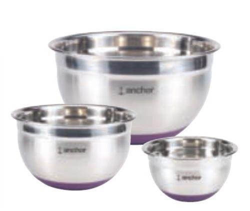 3pc Ss Mixing Bowl Set Purple