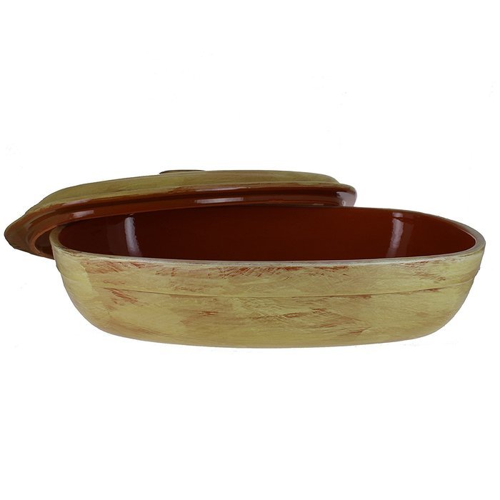 French Home 3.75-quart Saffron Yellow Stoneware Roaster with Lid N3