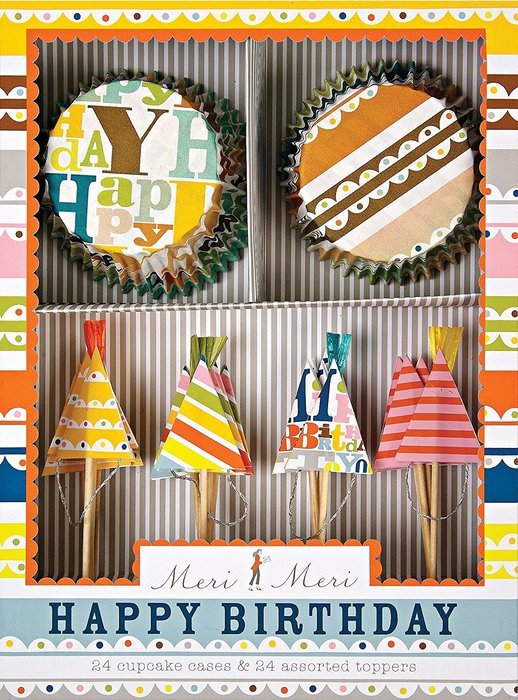 Meri Meri Cupcake Kits, Patterned Happy Birthday