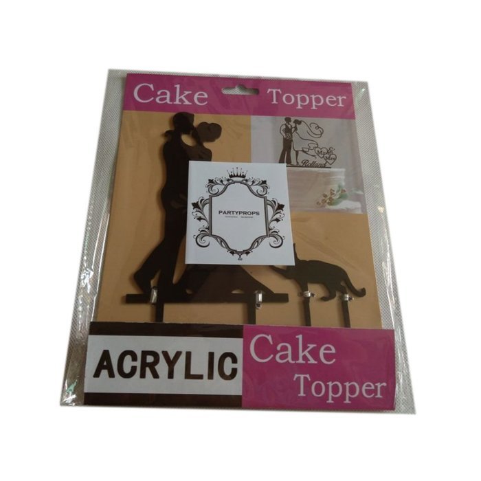 Funny Bride Groom and Pet Cake Topper N4