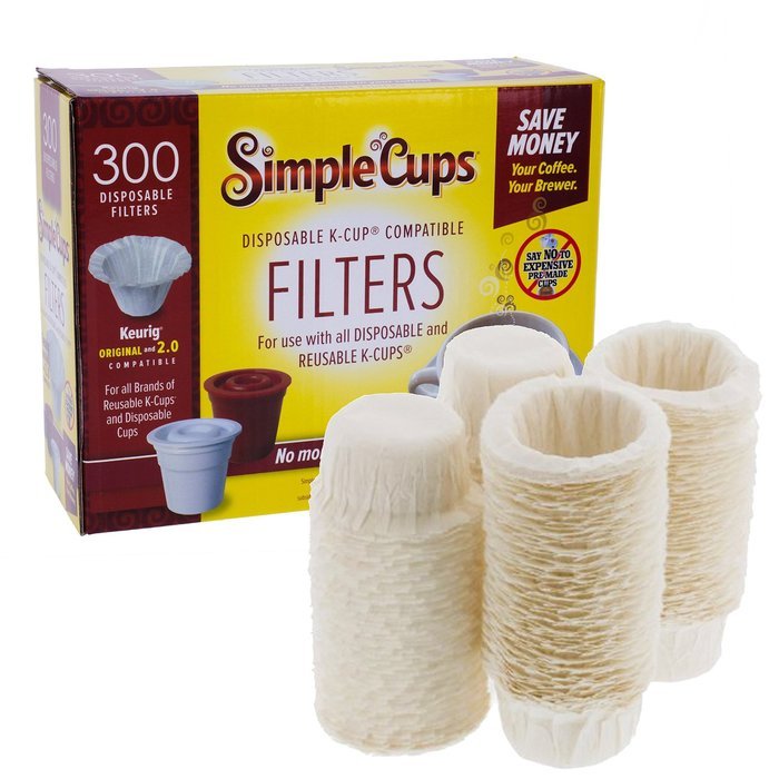 Disposable Filters for Use in Keurig&reg; Brewers - Simple Cups - 300 Replacement Filters - Use Your Own Coffee in...