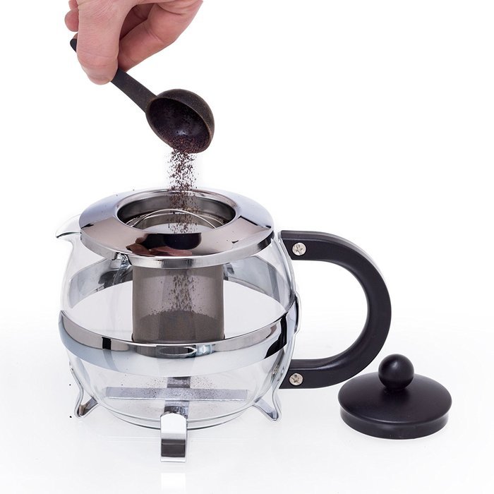 Stunning Glass Globe Teapot with Cozy Warmer, Borosilicate Glass, Beautiful Chrome Finish Tea Kettle &ndash; 9cm Stainless... N6