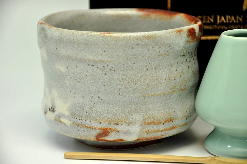 Japanese Mino Yaki ware Matcha Bowl And Tea Ceremony Set Green Tea 10.5 / 10.5 / 8.5cm (4.1 / 4.1 / 3.3inch)[7372] N7