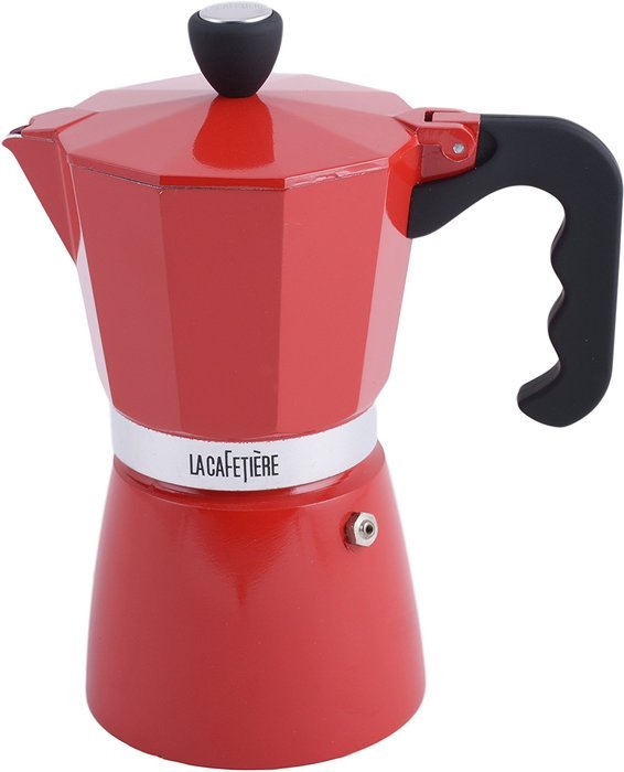 La Cafetiere Red Classic 6 Cup Stovetop Espresso