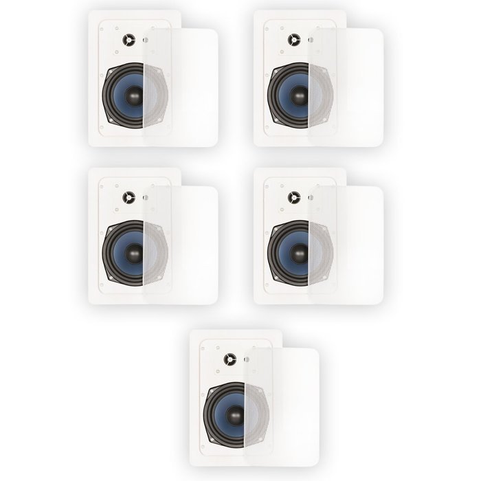Blue Octave RW53 In Wall Speakers 3 Way Home 1400 Watts New 5 Speaker Set RW53-5S