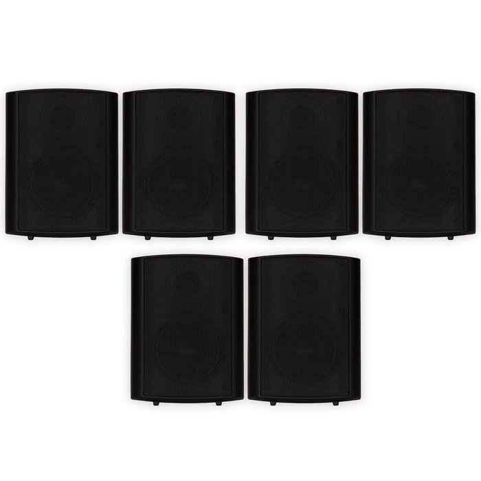Theater Solutions TS425ODB Indoor or Outdoor Speakers Weatherproof Mountable Black 3 Pair Pack