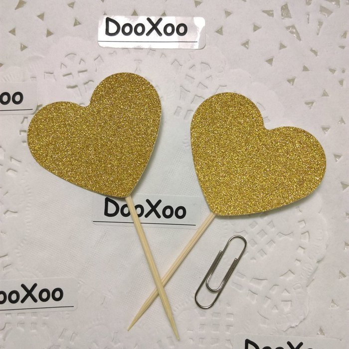 DOOXOO 2" Cupcake Topper Heart Cupcake Toppers Wedding Cupcake Toppers, Bridal Shower Cupcake Toppers Valentine's... N2
