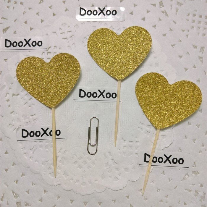 DOOXOO 2" Cupcake Topper Heart Cupcake Toppers Wedding Cupcake Toppers, Bridal Shower Cupcake Toppers Valentine's... N3