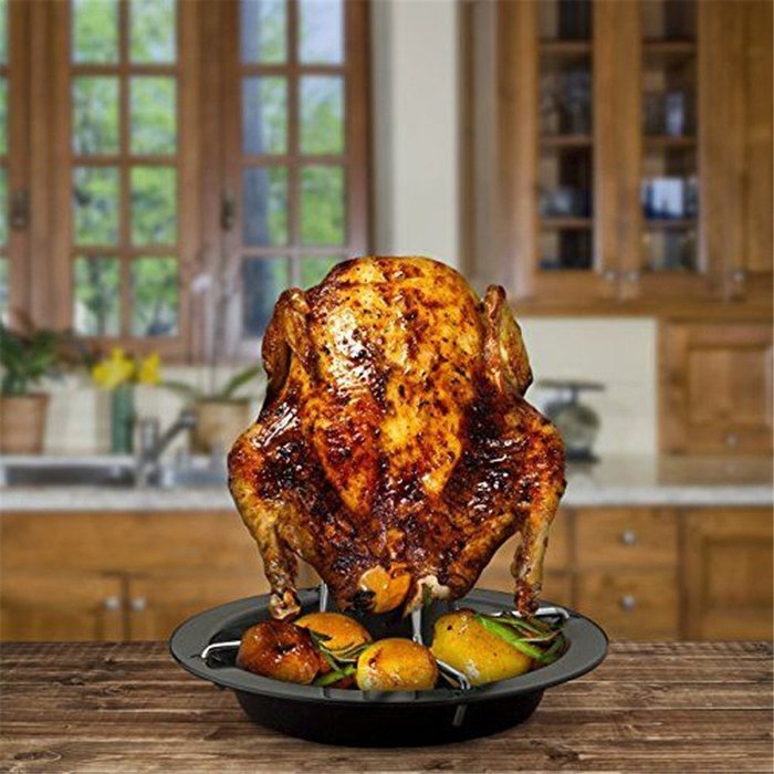 TaoKing Chicken Roaster BBQ Stand Camp Outdoor Stainless Steel Roaster Oven Grill N2