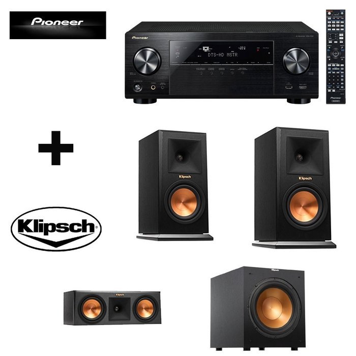 Pioneer VSX-1124 7.2-Channel Network A/V Receiver (Black) + Pair Klipsch Reference Premiere 150 Monitor Speaker...