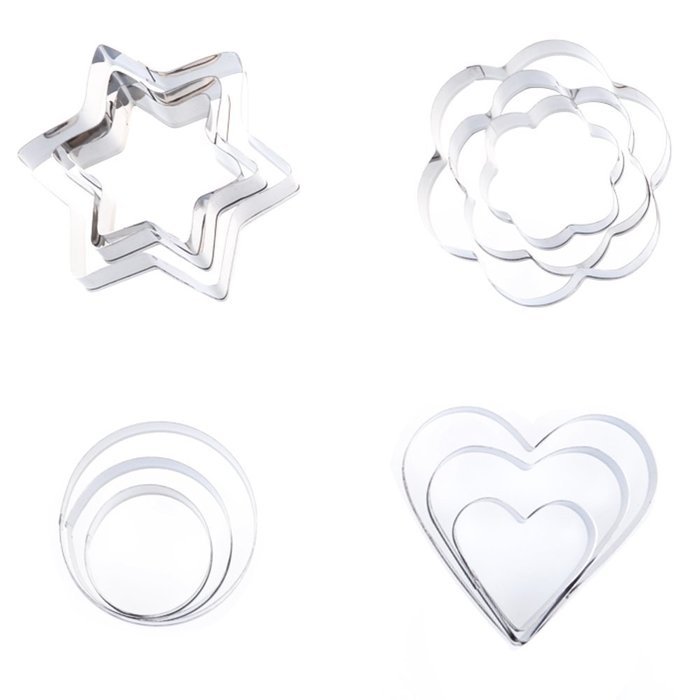 Cosmos &reg; Set of 12 Multi Shapes Metal Baking Cookie Cutters with Cosmos Fastening Strap N5