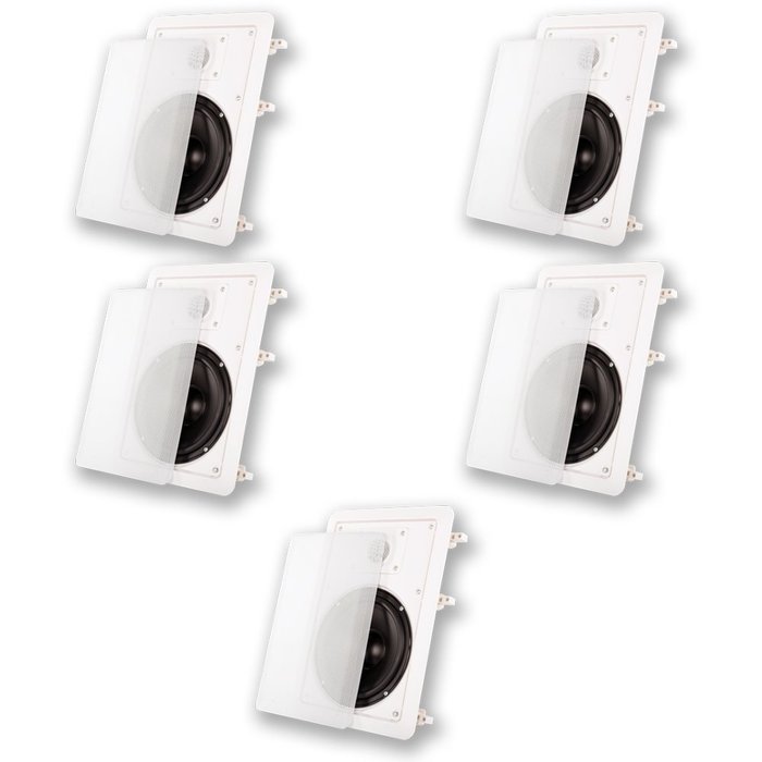 Acoustic Audio MT6 In Wall 6.5" Home Theater 5 Speaker Set 2 Way 1250 Watt MT6-5S