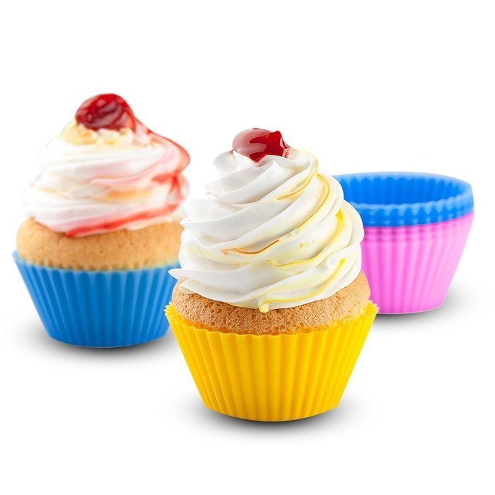 24 Cup Mini Muffin Cupcake Pan Non-Stick, With Silicone Baking Cupcake Muffin Molds Colorful Set 24 pack, For... N4