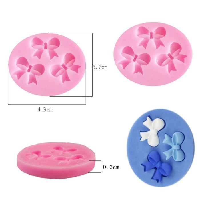 SHINA New Arrival Fondant Silicone Sugar Three Bows Shaped Cake Craft Mold For Your Baby N5