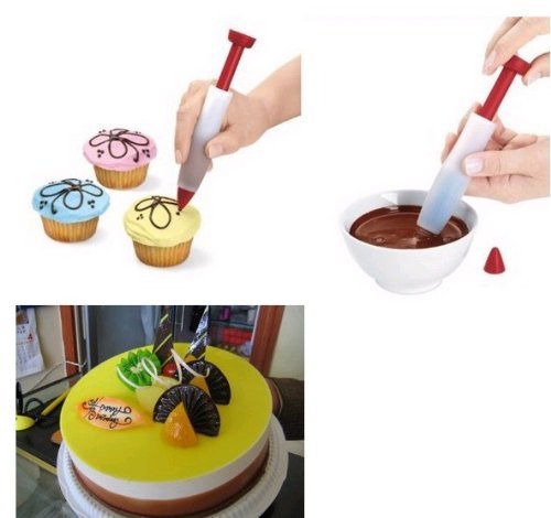 Autek Silicone Plate Pen Cake Cookie Pastry Cream Chocolate Icing Decorating Syringe(3DMold-62) N4
