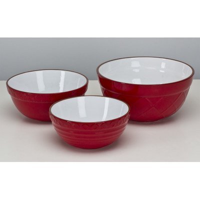 3 Piece Mixing Bowl Set Color: Red N2