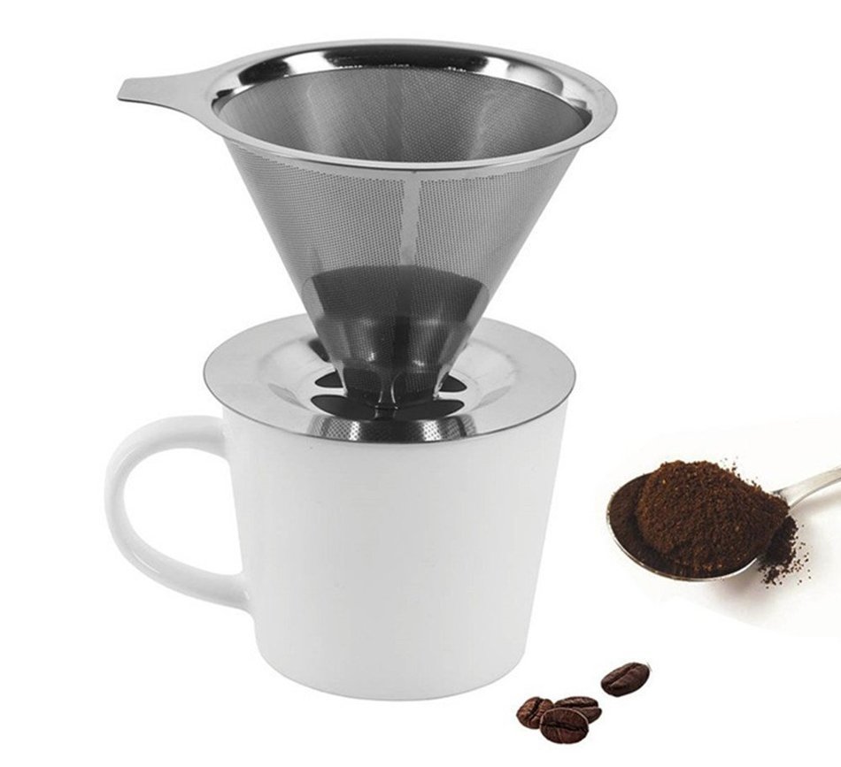 Coffee Filters, PYRUS Pour Over Coffee with Stand Filter Reusable Stainless Steel Coffee Dripper N3