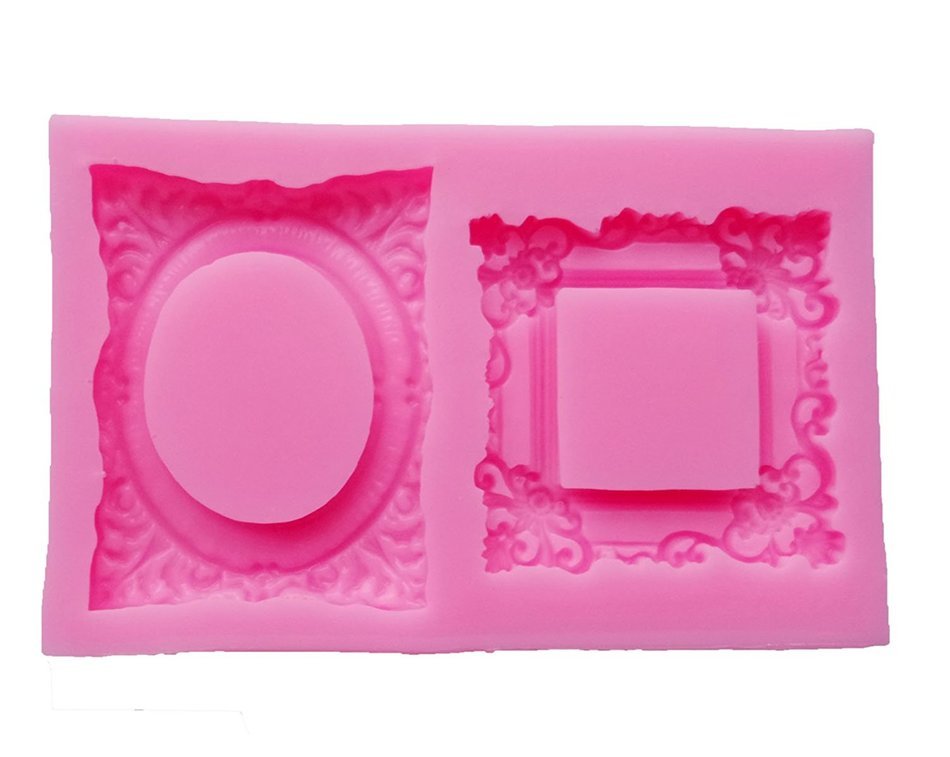 Yunko 2 Hole Exquisite Photo Frame Shape Fashion Ladies Silicone Party Fondant Cup Cake Decorating Tools Chocolate... N2
