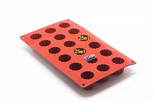 Astra shop 18 Cavities Mini Non-Stick Silicone Mold, Cannele Bordelais Multi Cavity Baking Mold, Red N7