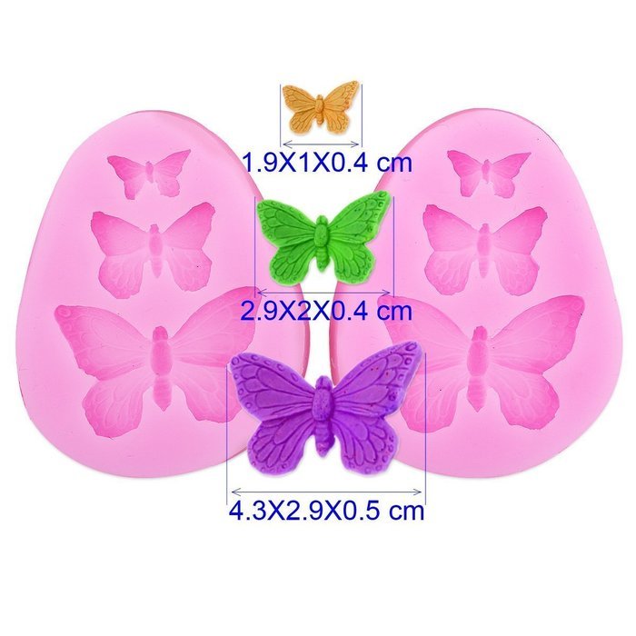 ETHAHE Butterfly Cake Decorating Molding Fondant Tools 2Pcs N2