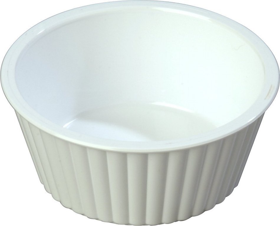 Carlisle 084502 SAN Fluted Ramekin, 4.5-o.z Capacity, 1.50 x 3.50", White (Case of 48) N4