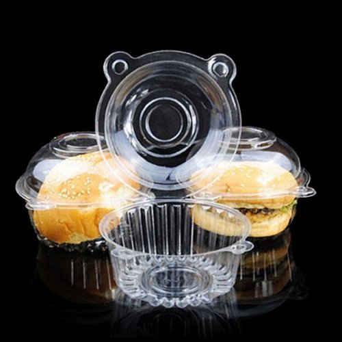 UR Bakeware 100Pcs Round Clear Cupcake Muffin Cookie Food Box Holder Container N4