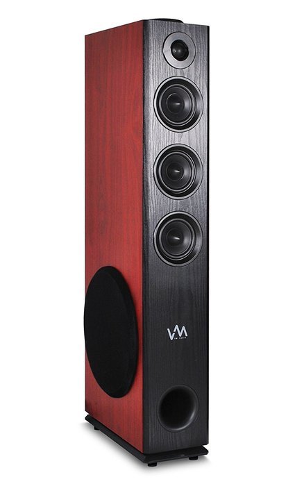 VM Audio EXAT30 Black/Cherry Floorstanding Powered Bluetooth Tower Speakers Pair N6