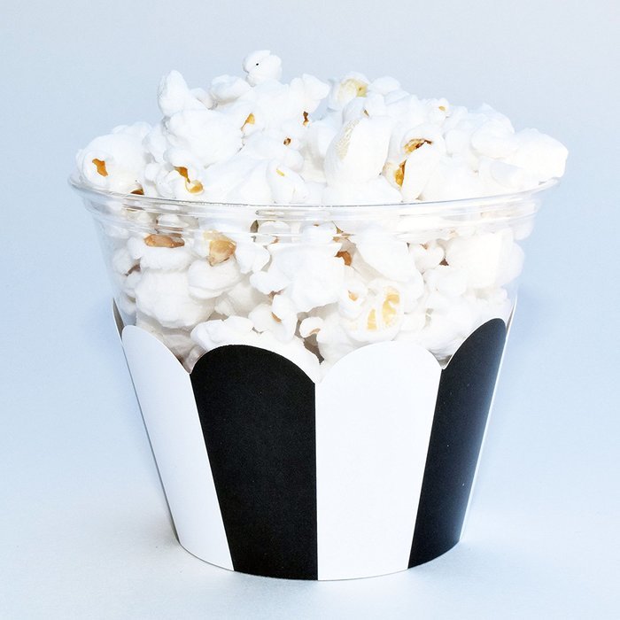 Vegas Casino Cupcake Wrappers, Black and White Striped, Confetti Couture Party Supplies, 36 Wraps N5