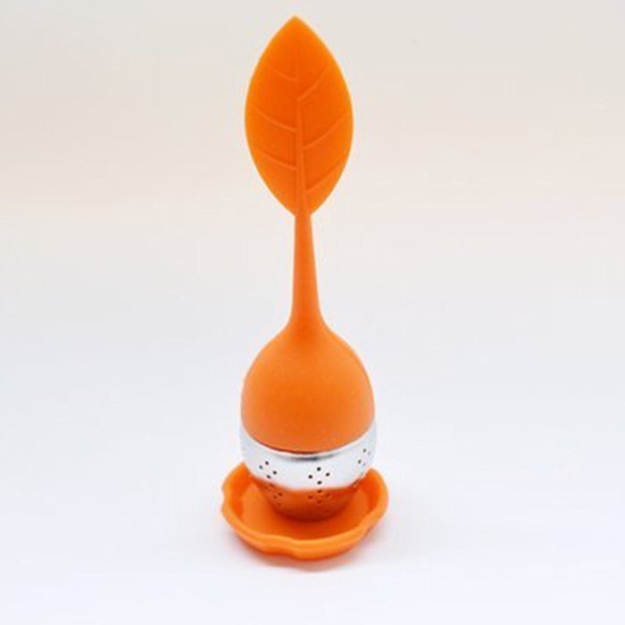 Toyofmine Tea Infuser - Set of 5 Silicone Handle Stainless Steel Strainer Drip Tray Included - Tea Steeper - Leaf... N5