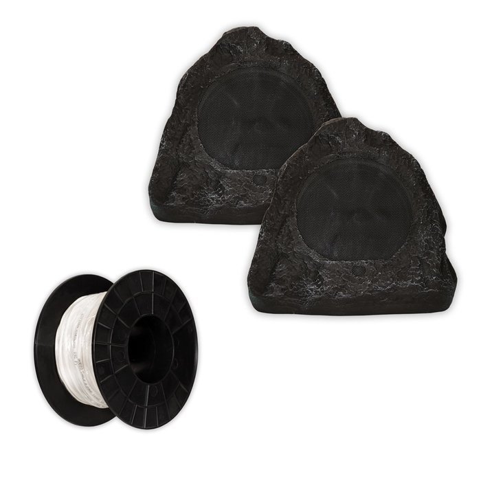 Acoustic Audio G6RS Granite 6.5" Rock Speaker Pair and Wire Weatherproof Speakers