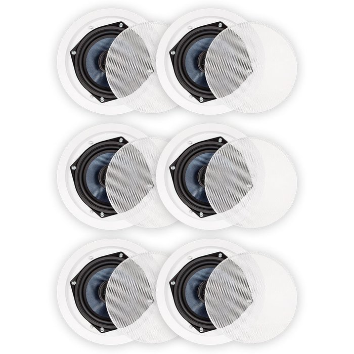 Blue Octave BDC52 In Ceiling Speakers 2 Way Home Theater Surround Sound 3 Pair Pack