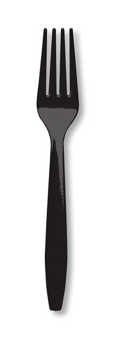 Creative Converting Touch of Color Premium 50 Count Plastic Forks, Black Velvet