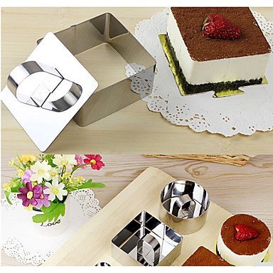 Sher Stainless Steel Square Mousse Cake Pastry Tool Fondant Cake Decorating Tools Layer Cookie Cutter Mould