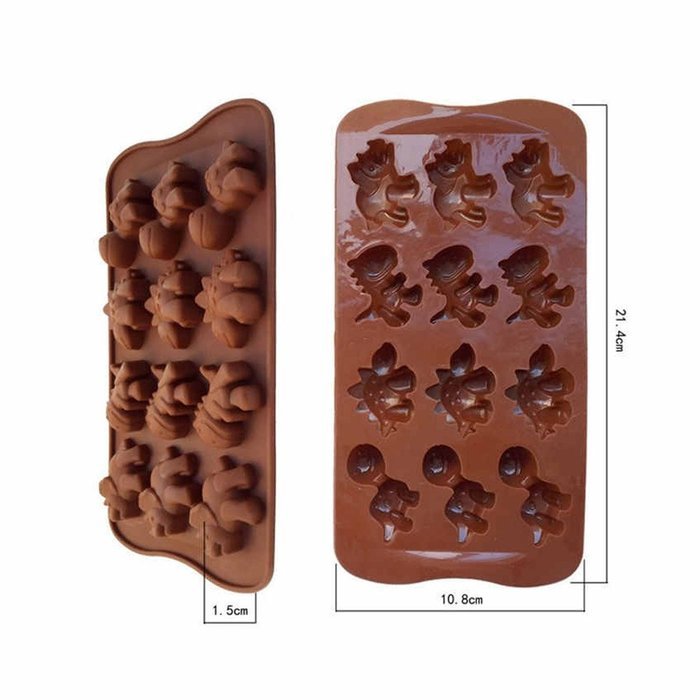 Hot New 12 Holes Dinosaurs Shape Chocolate Molds Cubs& Lion& Hippo Silicone Mould Cake Model Ice Cube Cake Fondant... N2
