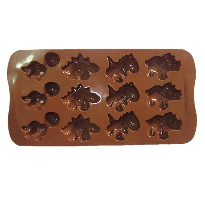 Hot New 12 Holes Dinosaurs Shape Chocolate Molds Cubs& Lion& Hippo Silicone Mould Cake Model Ice Cube Cake Fondant... N3