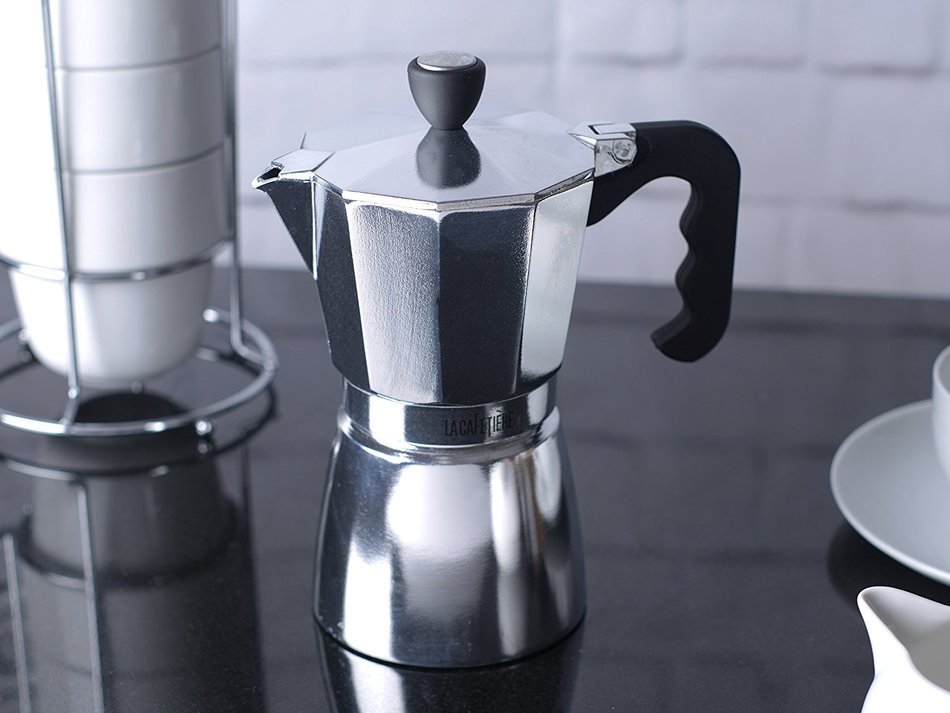 La Cafetiere 6-Cup Stovetop Espresso Maker (Classic Polished) N2