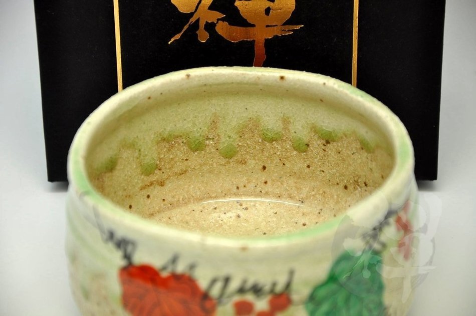 Japanese Mino yaki Matcha Bowl Green Tea 12.3 / 12.3 / 7.2cm (4.8 / 4.8 / 2.8inch)[7157] N4