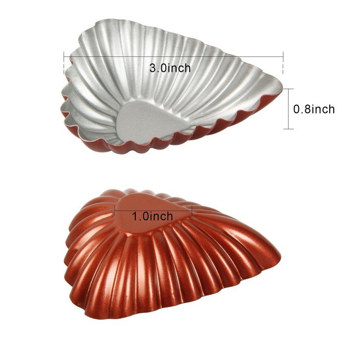 Yilove Non Stick 3" Shell Molds Tart Baking Cups Mini Cake Pans 5 Pack N4